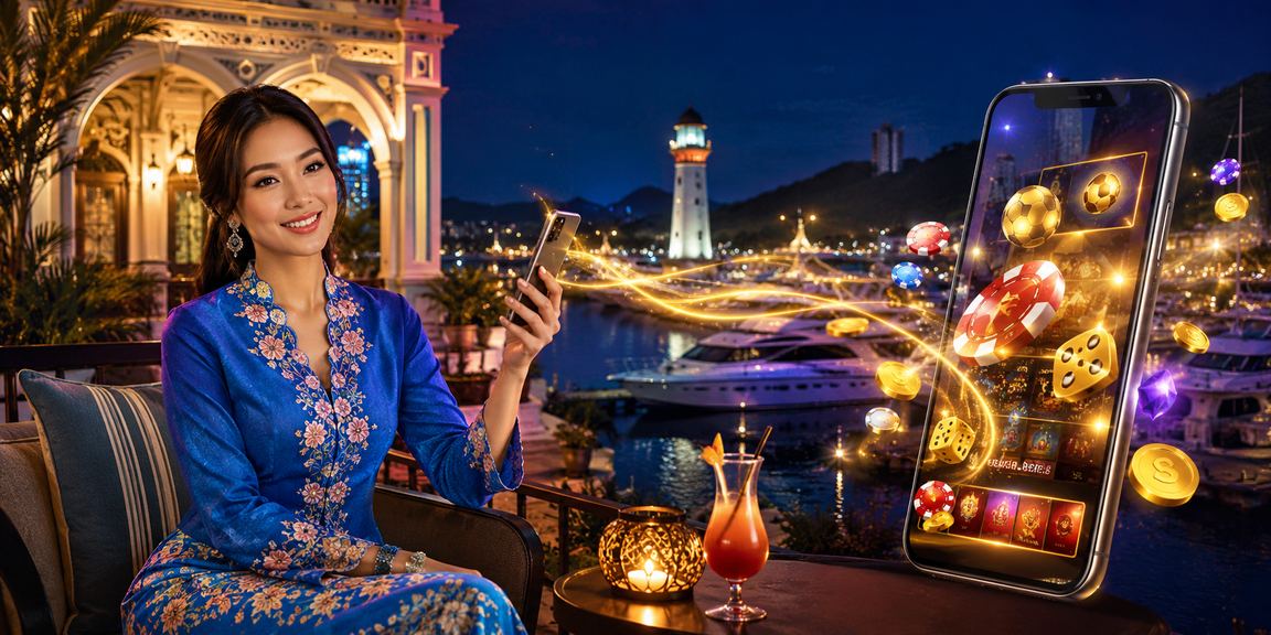 Pengguna Langkawi menggunakan aplikasi mudah alih gfl2 pada telefon pintar Android untuk akses kasino